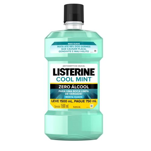Enxaguante Bucal Listerine Zero Menta Suave Pague 750ml e Leve 1,5L