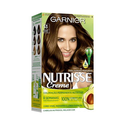 Tintura Garnier Nutrisse Nº 53 Castanho Caramelo com 1 Unidade