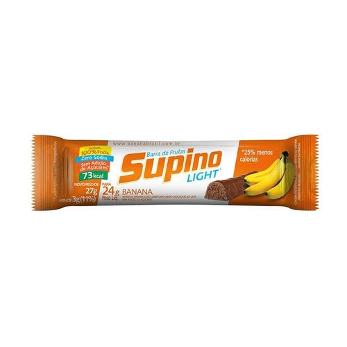 Barra de Frutas Supino Zero Açúcar Banana e Chocolate ao Leite 24g