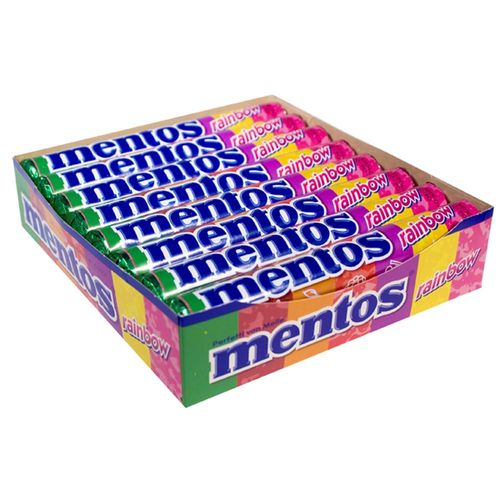 Pastilha Stick Rainbow Mentos com 16 Unidades com 37.5g