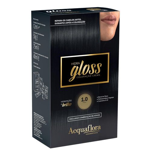 Acquaflora Hidra Gloss 1.0 Preto Coloração Permanente 177g