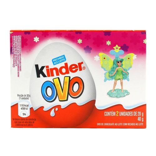 Chocolate Ao Leite Kinder Ovo Menina com 2 Unidades com 40g