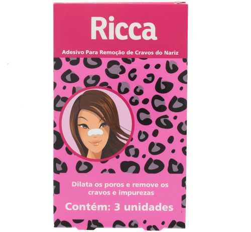 Adesivos para Remoção de Cravos do Nariz Ricca com 3 Unidades