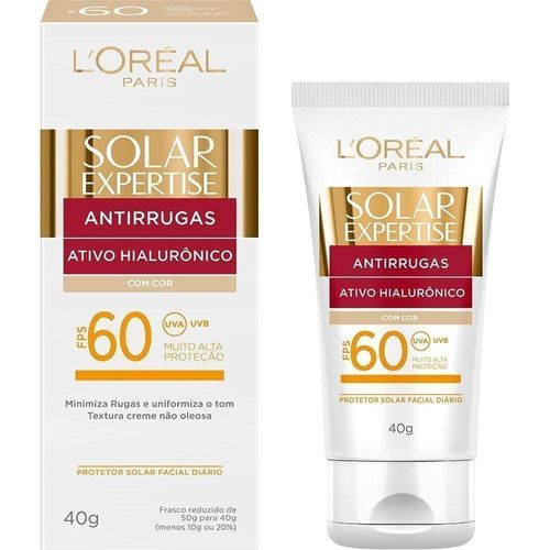 Protetor Solar Expertise Facial Antirrugas com Cor FPS 60 L'Oréal Paris 40g