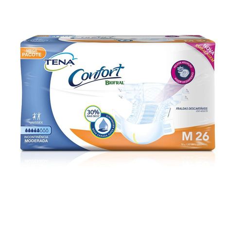 Fralda Geriátrica Tena Confort M com 26 Unidades