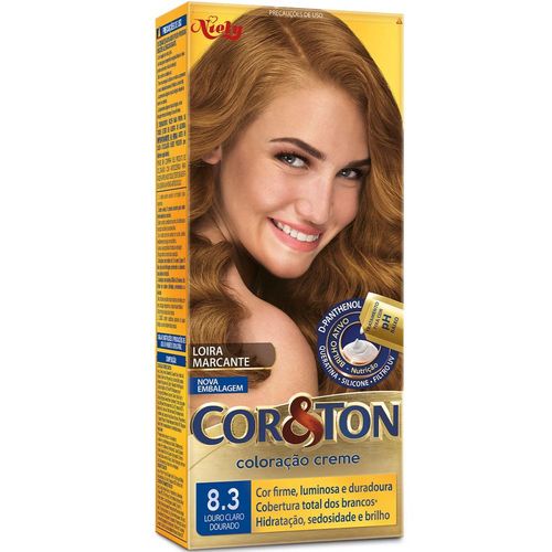 Coloração Cor&ton Niely N° 8.3 Louro Claro Dourado com 1 Unidade