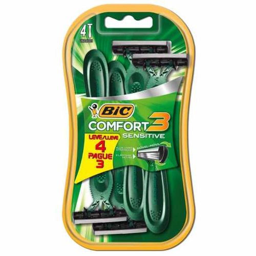 Bic Comfort 3 Sensitive Barbeador Descartável com 4 Unidades