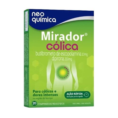 Mirador Cólica 10mg + 250mg com 20 Comprimidos Revestidos