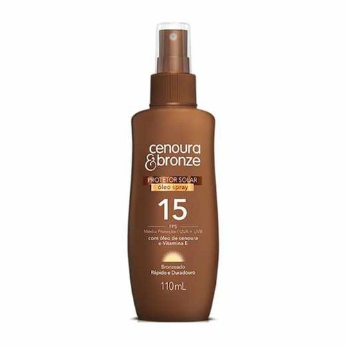 Protetor Solar FPS 15 Óleo Spray Cenoura & Bronze 110ml