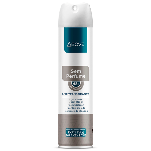 Desodorante Aerossol Antitranspirante sem Perfume Above 150ml