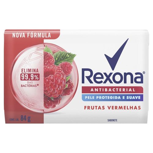 Rexona Sabonete em Barra Antibacterial Frutas Vermelhas 84g