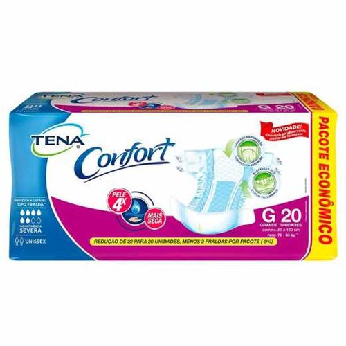 Fralda Geriátrica Tena Confort G com 20 Unidades