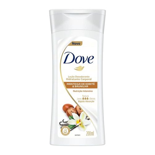 Loção Desodorante Hidratante Dove Nutrição Intensiva Manteiga de Karité e Baunilha 200ml