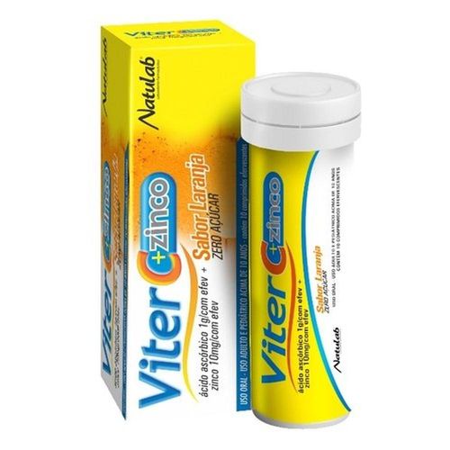 Viter Vitamina C 1g + Zinco 10mg Natulab com 10 Comprimidos Efervescentes