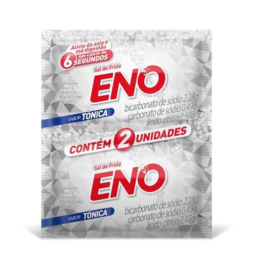 Sal de Frutas Eno Pó Efervescente de Uso Oral Sabor Tônica com 15 Unidades com 2 Envelopes com 5g