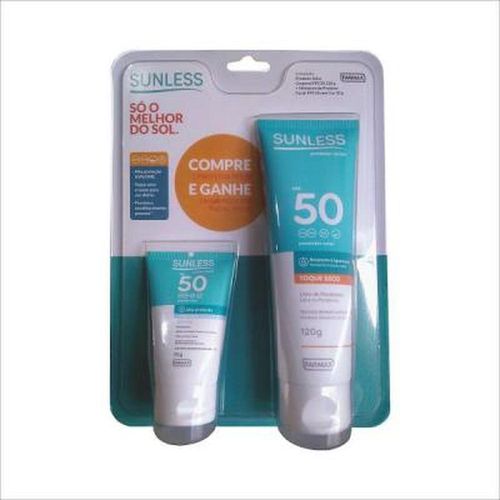 Kit Protetor Solar Sunless FPS 50 120g + Facial FPS 50 30g