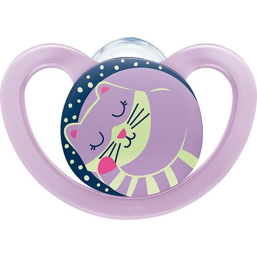 Chupeta NUK Space Glow Tamanho 2 Silicone Girl com 1 Unidade