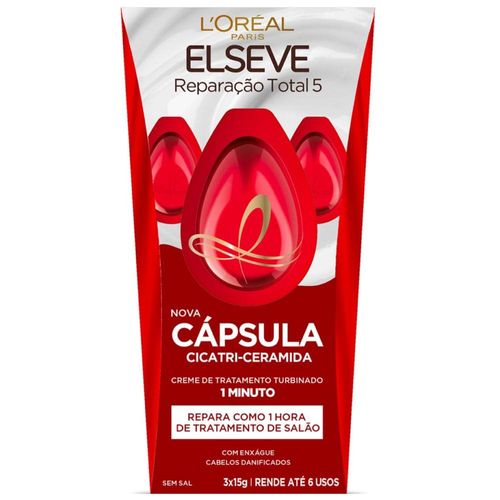 Cápsula de Tratamento Elseve L'óreal Paris Reparação Total 5 com 3 Unidades com 15g