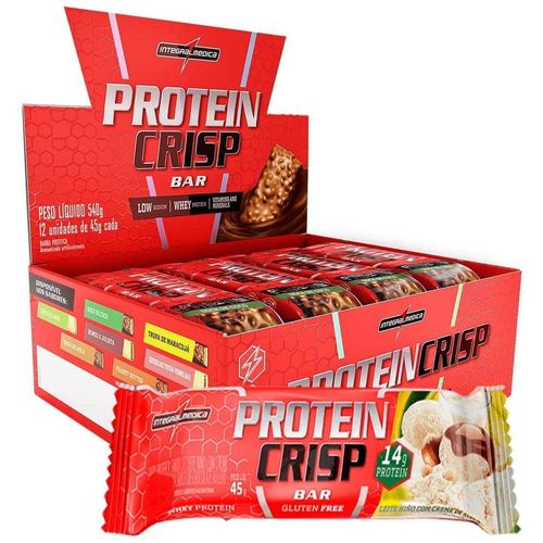 Display Crisp Bar Sabor Leite Ninho com Avelã Integralmédica com 12 Unidades com 45g