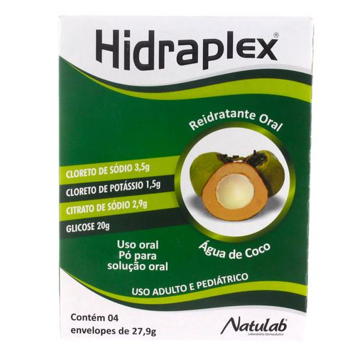Hidraplex Pó para Solução de Uso Oral Sabor Água de Coco com 4 Envelopes com 27,9g