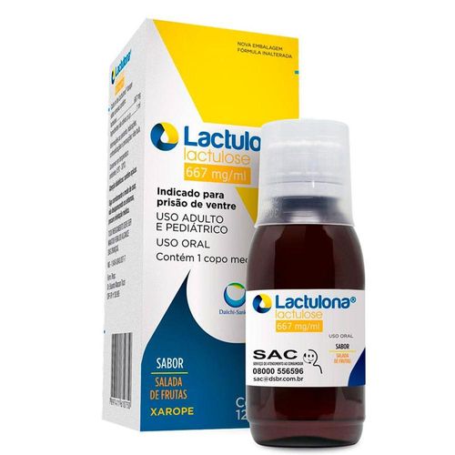 Lactulona 667mg/ml Xarope Sabor Salada de Frutas Frasco 120ml