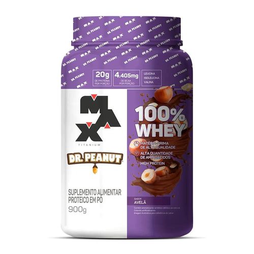 Suplemento Alimentar 100% Whey Dr. Peanut Max Titanium Avelã 900g
