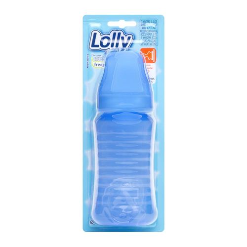 Mamadeira Lolly Big Clean Ortodôntica Bico de Silicone Azul 340ml