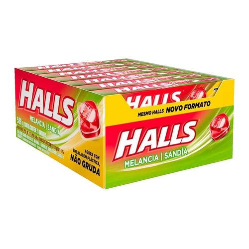Balas Halls Sabor Melância com 21 Unidades com 28g