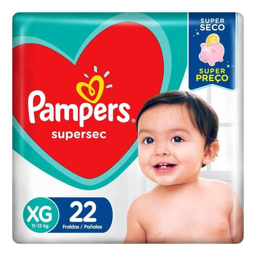 Fralda Descartável Infantil Pampers Supersec XG Pacote com 22 Unidades
