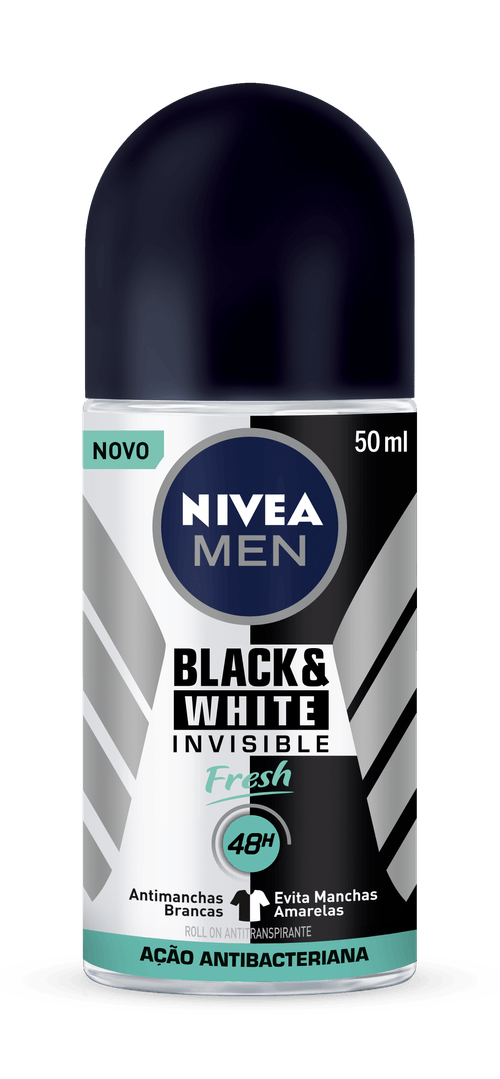 Desodorante Antitranspirante Roll-On Nivea Men Invisible Black & White Fresh 50ml