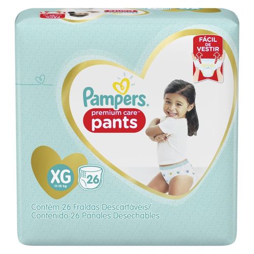 Fraldas Descartáveis Pampers Pants Premium Care Tamanho XG com 26 Unidades