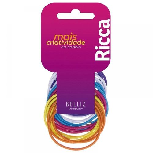 Elásticos para Cabelo Ricca Color 2mm com 18 Unidades