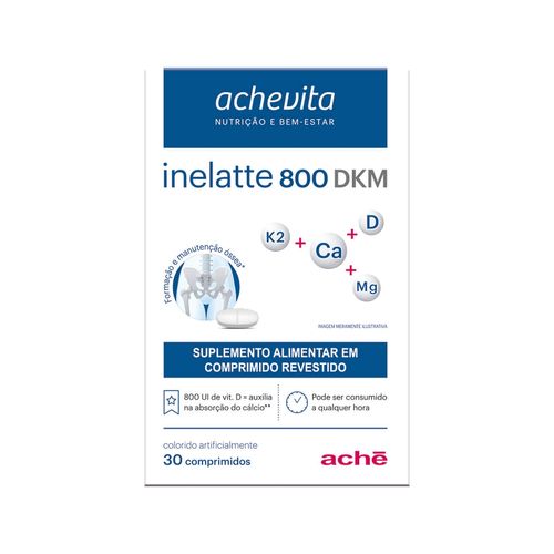 Suplemento Alimentar 800 DKM Inelatte com 30 Comprimidos