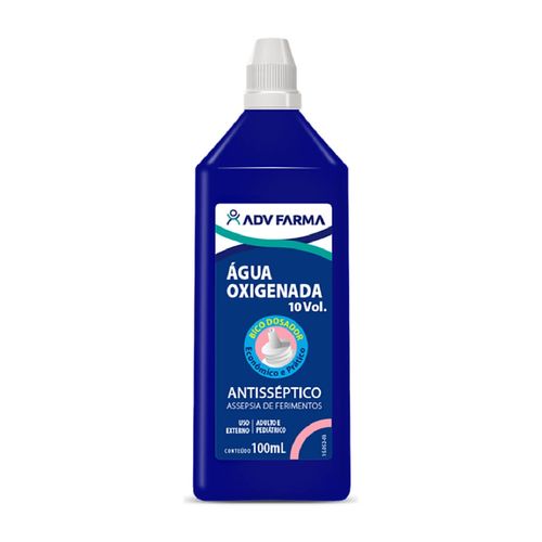 Água Oxigenada Antisséptico Assepsia de Ferimentos ADV 10 Volumes 100ml