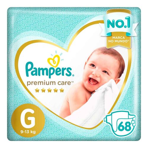 Fraldas Descartáveis Pampers Premium Care Tamanho G com 68 Unidades