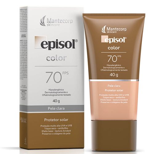 Protetor Solar Facial Episol Color Pele Clara FPS70 40g