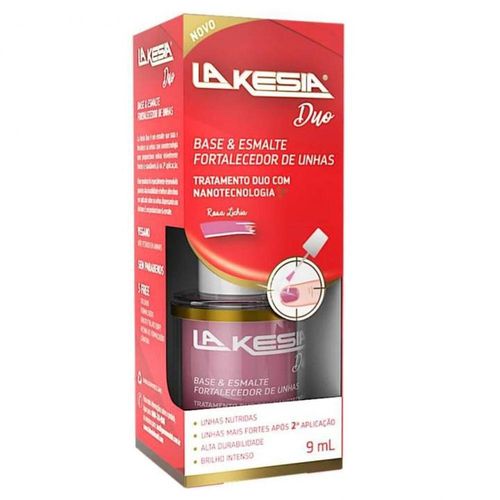 Lakesia Duo Líquido Fortalecedor para Unha Rosa Lichia 9ml