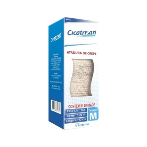 Atadura de Crepom Sanfarma Cicatrisan M 12cm X 1,20m com 1 Unidade