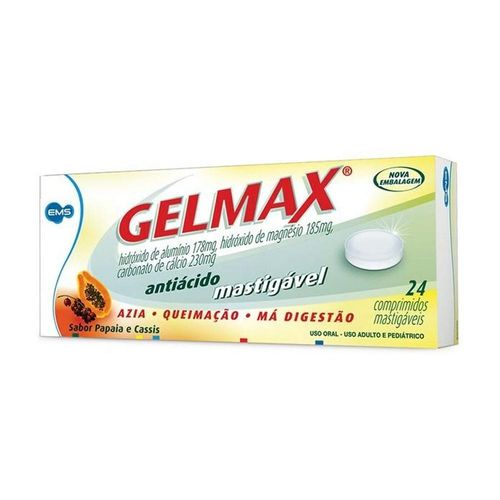Gelmax 178mg + 185mg + 230mg com 24 Comprimidos Mastigáveis