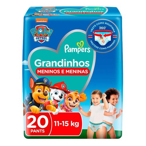 Fralda Pampers Pants Grandinhos Meninos e Meninas 11 a 15kg com 20 Unidades