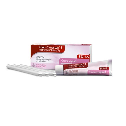 Gino-Canesten 20mg/g com 3 Aplicadores Creme de Uso Ginecológico Bisnaga 20g