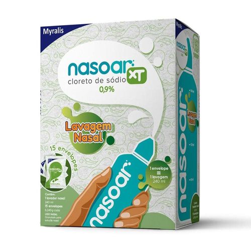 Nasoar XT 0.9% com Frasco Aplicador Pó para Solução de Uso Nasal com 15 Envelopes