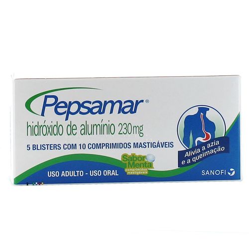 Pepsamar 230mg com 5 Blísteres com 10 Comprimidos Mastigáveis