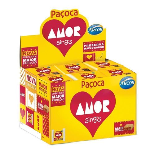 Paçoca Amor Arcor Display com 30 Unidades