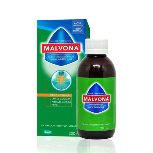 Malvona 0,2mg/ml + 60mg/ml + 1mg/ml Solução de Uso Dermatológico Frasco 200ml