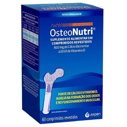 Osteonutri Aspen 600mg + 400UI com 60 Comprimidos Revestidos