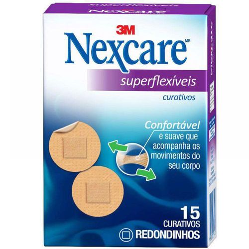 Curativos Superflexíveis Redondo Nexcare com 15 Unidades