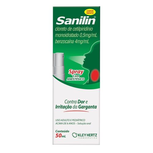 Sanilin 0,5mg/ml + 4mg/ml Solução de Uso Oral Sabor Mel e Limão Frasco Spray 50ml