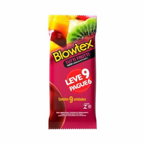 Preservativo Masculino Sabor Tutti-Frutti Blowtex Pague 6 e Leve 9 Unidades