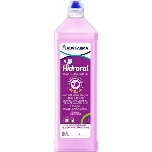 Hidroral Solução de Uso Oral Sabor Uva 500ml